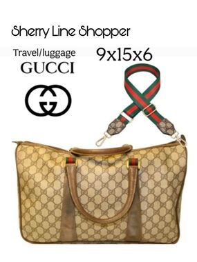 SALE❗️👀 GUCCI GG XL Canvas Web Sherry Line Boston Bag Italy Made Vintage Auth